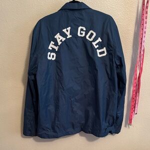 Benny Gold “Stay Gold” Blue Lightweight Jacket with Red Interior